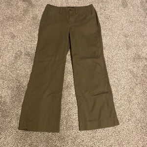 Lauren Ralph Lauren Olive Boot‑Cut Cotton Pants